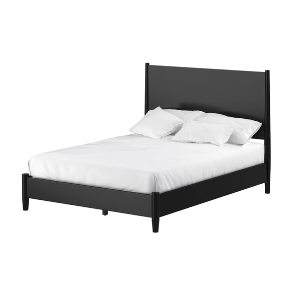 HomeRoots Black Solid Wood California King Bed Frame – Timeless Mahogany Design for Ultimate Comfort & Style 524816