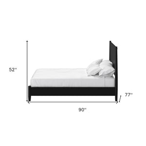 HomeRoots Black Solid Wood California King Bed Frame – Timeless Mahogany Design for Ultimate Comfort & Style 524816