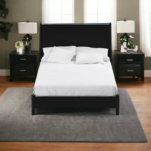 Homeroots Black Wood King Bed Frame  Wood 524817