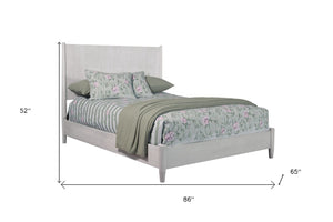 Homeroots Gray Solid Wood Queen Bed Frame - Stylish Mid-century Design, Durable Comfort For Your Bedroom Retreat  Wood 524818