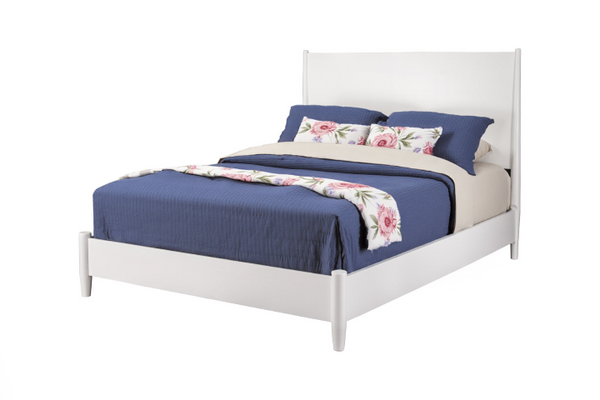 Homeroots White Solid Wood Queen Bed Frame - Stylish Mid-century Design For A Cozy And Inviting Bedroom Retreat  Wood 524821