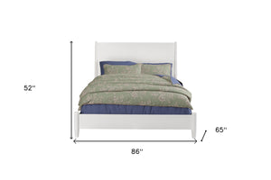 Homeroots White Solid Wood Queen Bed Frame - Stylish Mid-century Design For A Cozy And Inviting Bedroom Retreat  Wood 524821