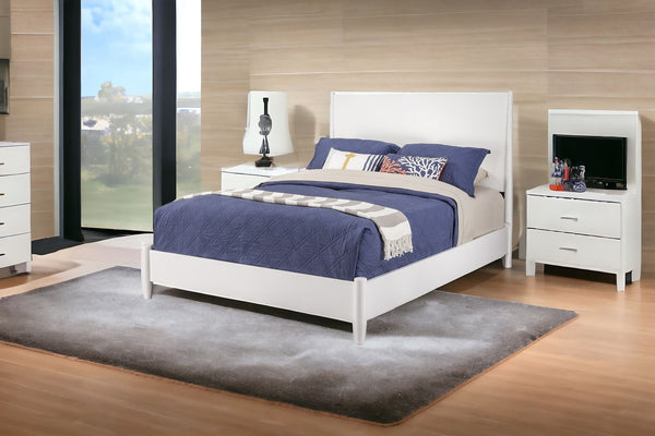 Homeroots White Wood California King Bed Frame  Wood 524822