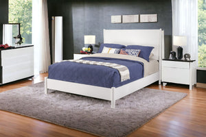 Homeroots White Wood King Bed Frame  Wood 524823