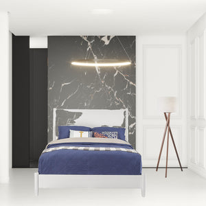 Homeroots White Wood King Bed Frame  Wood 524823