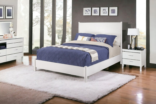 Homeroots White Wood King Bed Frame  Wood 524823