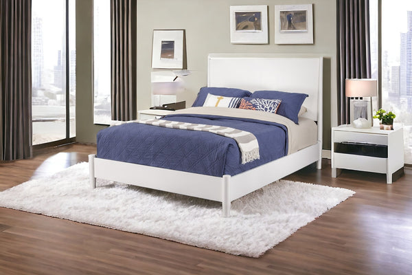 Homeroots White Wood King Bed Frame  Wood 524823