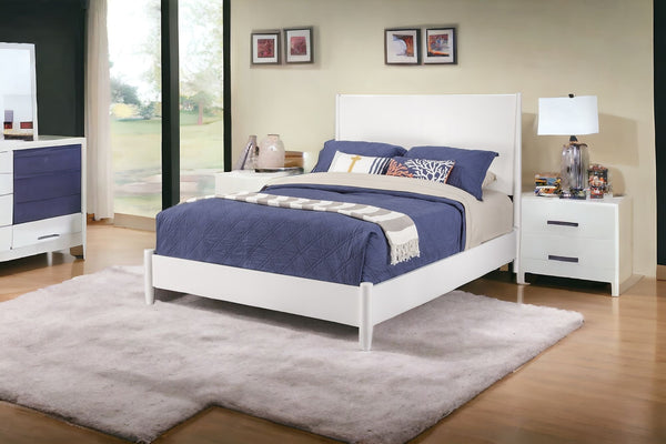 Homeroots White Wood King Bed Frame  Wood 524823