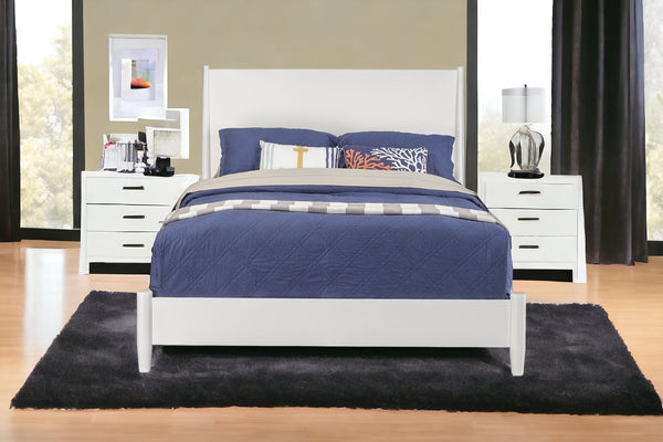 Homeroots White Wood King Bed Frame  Wood 524823