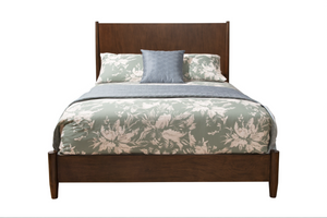 Homeroots Brown Solid Wood Queen Bed Frame - Stylish Mid-century Design For A Cozy And Inviting Bedroom Retreat  Wood 524824
