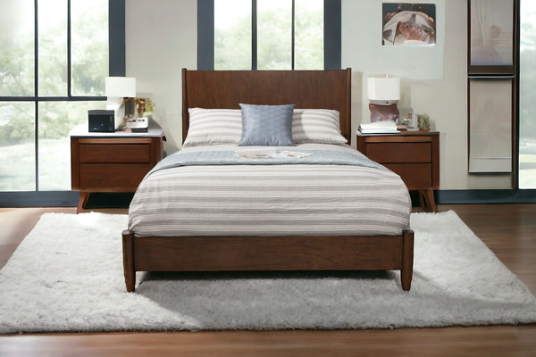 Homeroots Brown Wood King Bed Frame  Wood 524826
