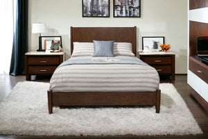 Homeroots Brown Wood King Bed Frame  Wood 524826