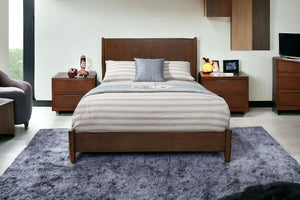 Homeroots Brown Wood King Bed Frame  Wood 524826