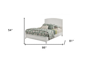 Homeroots White Solid Wood King Bed Frame - Luxurious Design For Ultimate Comfort & Stylish Bedroom Oasis  Wood 524828