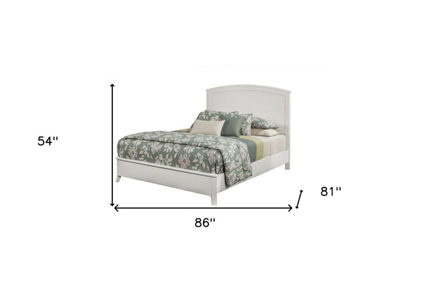 Homeroots White Solid Wood King Bed Frame - Luxurious Design For Ultimate Comfort & Stylish Bedroom Oasis  Wood 524828