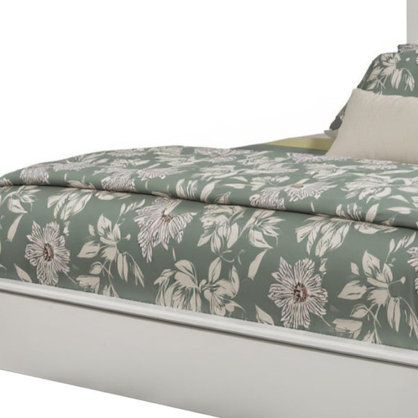 Homeroots White Solid Wood King Bed Frame - Luxurious Design For Ultimate Comfort & Stylish Bedroom Oasis  Wood 524828