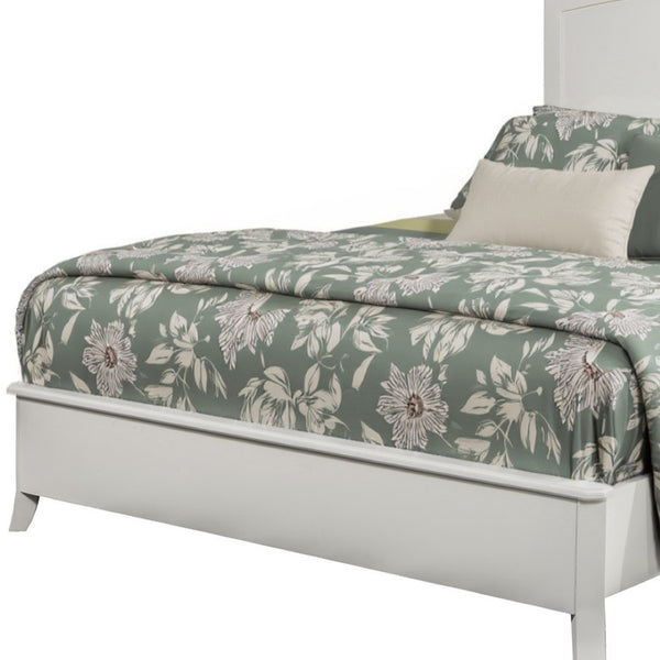 Homeroots White Solid Wood King Bed Frame - Luxurious Design For Ultimate Comfort & Stylish Bedroom Oasis  Wood 524828