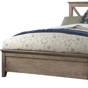 Homeroots Brown Cross Back Solid Wood Full Bed Frame - Luxurious Comfort & Stylish Design For Your Bedroom Oasis  Wood 524829