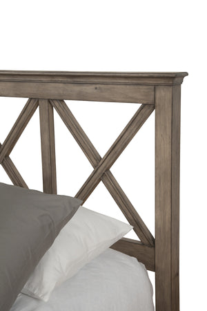 Homeroots Brown Cross Back Solid Wood Full Bed Frame - Luxurious Comfort & Stylish Design For Your Bedroom Oasis  Wood 524829