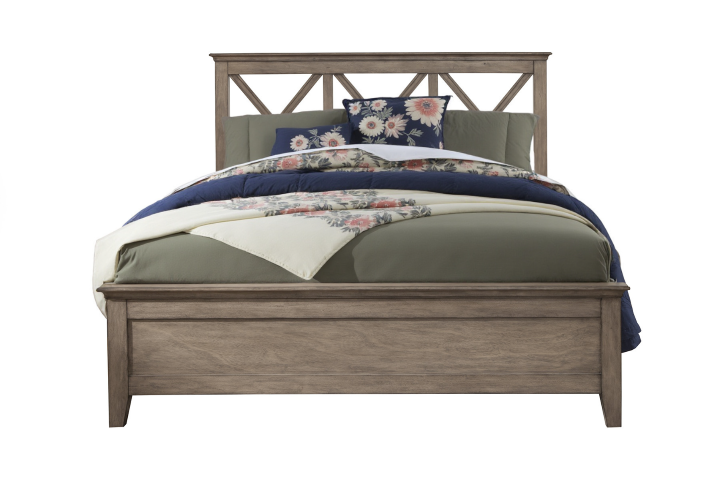 Homeroots Brown Cross Back Solid Wood Full Bed Frame - Luxurious Comfort & Stylish Design For Your Bedroom Oasis  Wood 524829