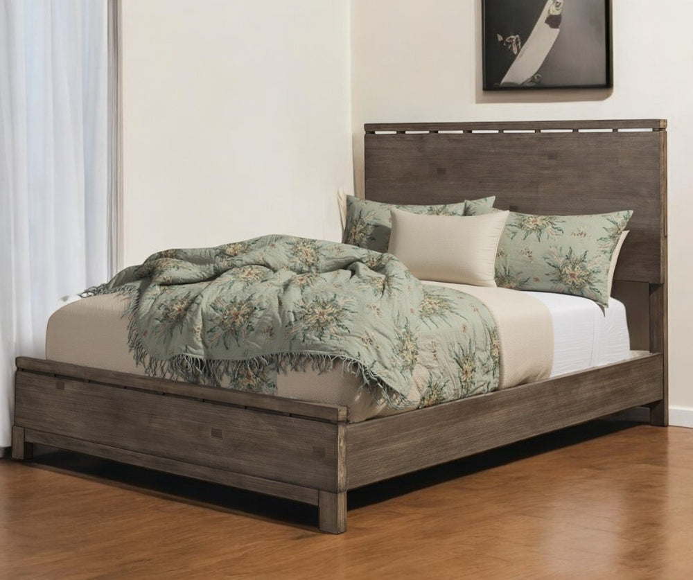 Homeroots Gray Distressed Solid Wood Full Bed Frame – Stylish, Durable, And Perfect For Cozy Bedroom Retreats!  Wood 524832