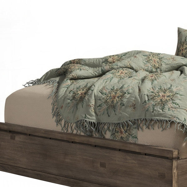 Homeroots Gray Distressed Solid Wood Full Bed Frame – Stylish, Durable, And Perfect For Cozy Bedroom Retreats!  Wood 524832