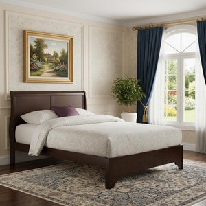 HomeRoots Brown Wood King Bed Frame - Elegant Design, Sturdy Construction & Warm Finish for Timeless Decor 524836