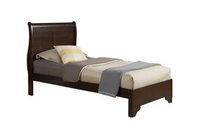 HomeRoots Brown Wood Twin Bed Frame - Elegant Design, Solid Construction, Easy Assembly & Timeless Style for Your Bedroom 524839