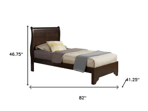 HomeRoots Brown Wood Twin Bed Frame - Elegant Design, Solid Construction, Easy Assembly & Timeless Style for Your Bedroom 524839