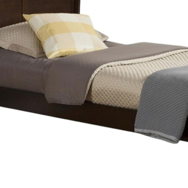 HomeRoots Brown Wood Twin Bed Frame - Elegant Design, Solid Construction, Easy Assembly & Timeless Style for Your Bedroom 524839