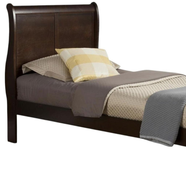 HomeRoots Brown Wood Twin Bed Frame - Elegant Design, Solid Construction, Easy Assembly & Timeless Style for Your Bedroom 524839