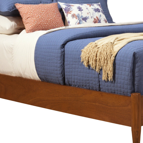 Homeroots Brown Solid Wood Full Bed Frame - Mid-century Style For A Cozy And Stylish Bedroom Retreat  Wood 524840