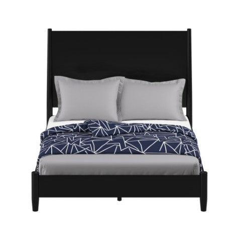Homeroots Black Solid Wood Full Bed Frame - Mid-century Modern Design For Stylish Comfort & Quality Sleep  Wood 524841