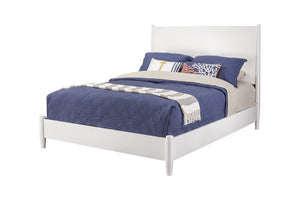 HomeRoots White Solid Wood Full Bed Frame – Timeless Mahogany Design, Elegant Headboard, Durable Support & Style 524843