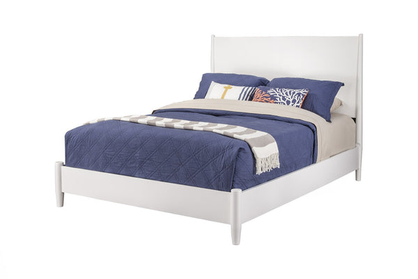 HomeRoots White Solid Wood Full Bed Frame – Timeless Mahogany Design, Elegant Headboard, Durable Support & Style 524843