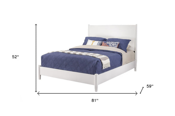 HomeRoots White Solid Wood Full Bed Frame – Timeless Mahogany Design, Elegant Headboard, Durable Support & Style 524843