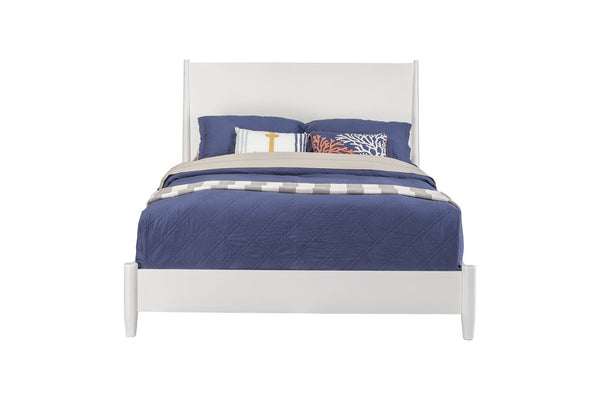 HomeRoots White Solid Wood Full Bed Frame – Timeless Mahogany Design, Elegant Headboard, Durable Support & Style 524843