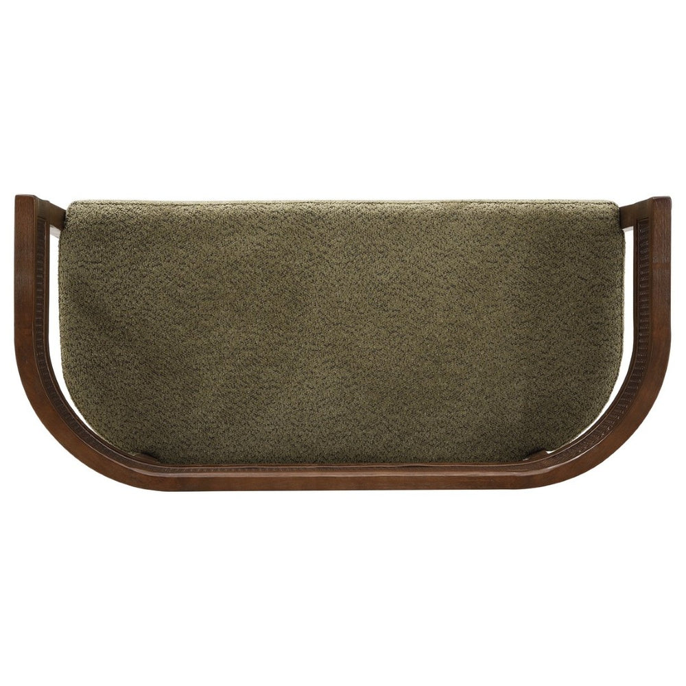 English Elm 47.5" Hand-woven Rattan Loveseat with Open Weave Back and Cushioned Two-seat Comfort Green,Walnut N771P381036L