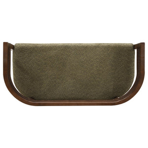 English Elm 47.5" Hand-woven Rattan Loveseat with Open Weave Back and Cushioned Two-seat Comfort Green,Walnut N771P381036L