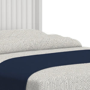 Homeroots White Ribbed Texture Solid Wood King Bed Frame - Stylish Comfort For A Restful Sleep Sanctuary!  Wood 524850