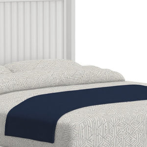 HomeRoots White Ribbed Texture Solid Wood Full Bed Frame - Timeless Design with Durable Support for Every Bedroom 524851