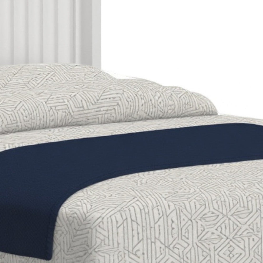 HomeRoots White Ribbed Texture Solid Wood Full Bed Frame - Timeless Design with Durable Support for Every Bedroom 524851