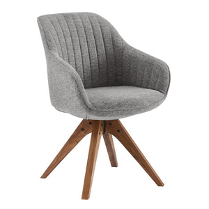 HomeRoots 23" Swivel Accent Arm Chair – Mid-Century Modern Design with Durable Upholstery and Ergonomic Support Gray 524856