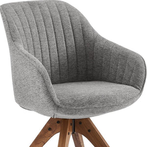 HomeRoots 23" Swivel Accent Arm Chair – Mid-Century Modern Design with Durable Upholstery and Ergonomic Support Gray 524856