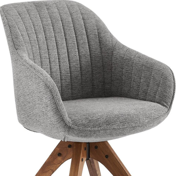 HomeRoots 23" Swivel Accent Arm Chair – Mid-Century Modern Design with Durable Upholstery and Ergonomic Support Gray 524856