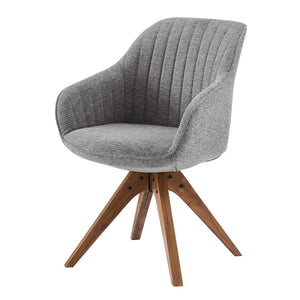 HomeRoots 23" Swivel Accent Arm Chair – Mid-Century Modern Design with Durable Upholstery and Ergonomic Support Gray 524856
