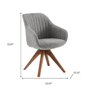 HomeRoots 23" Swivel Accent Arm Chair – Mid-Century Modern Design with Durable Upholstery and Ergonomic Support Gray 524856