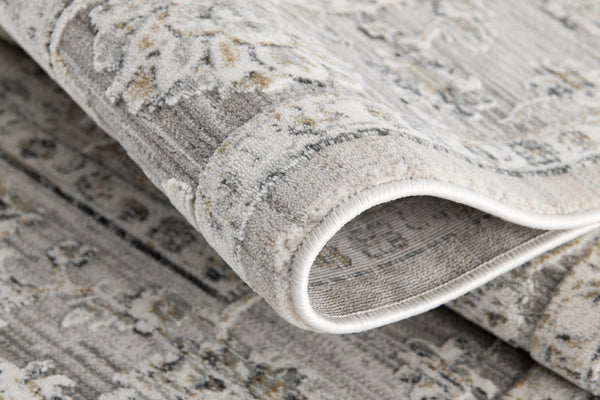 Homeroots 4' X 6' Gray Oriental Washable Non Skid Area Rug  Other Material 524872