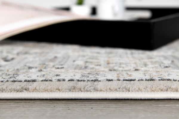 Homeroots 4' X 6' Gray Oriental Washable Non Skid Area Rug  Other Material 524872