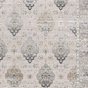 Homeroots 4' X 6' Gray Oriental Washable Non Skid Area Rug  Other Material 524872